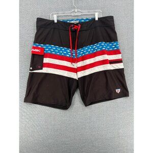 Pelagic Ridgemont Board Shorts Mens 40 9" Swim Trunks American Flag Striped
